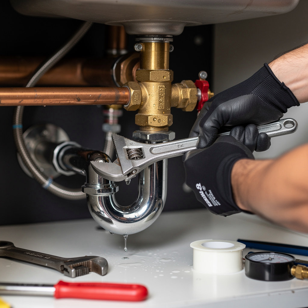 Boston Emergency Plumbing team responding to a burst pipe emergency with tools and expertise